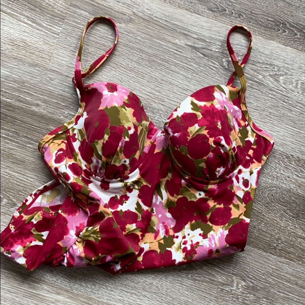 floral swimsuit top